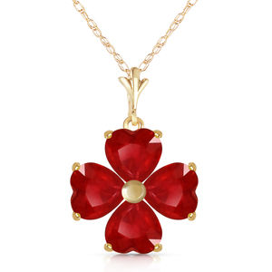 14K. SOLID GOLD NECKLACE WITH RUBIES (Yellow Gold)